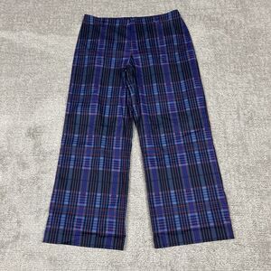 The Kit Tracee Pants Womens 18 Wide Leg Plaid Purple Black Red Organic Cotton